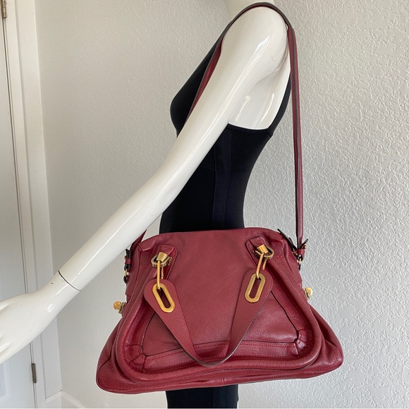 Chloe burgundy medium paraty bag - Picture 9 of 15